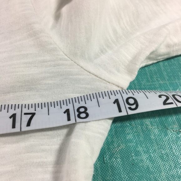 Ann Taylor Loft White V-Neck Ruffles Long Sleeve - Picture 4 of 6